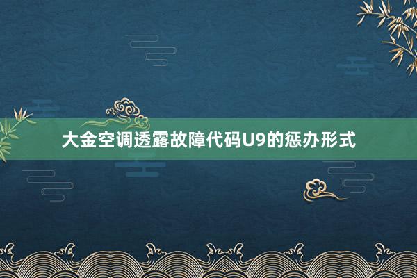 大金空调透露故障代码U9的惩办形式